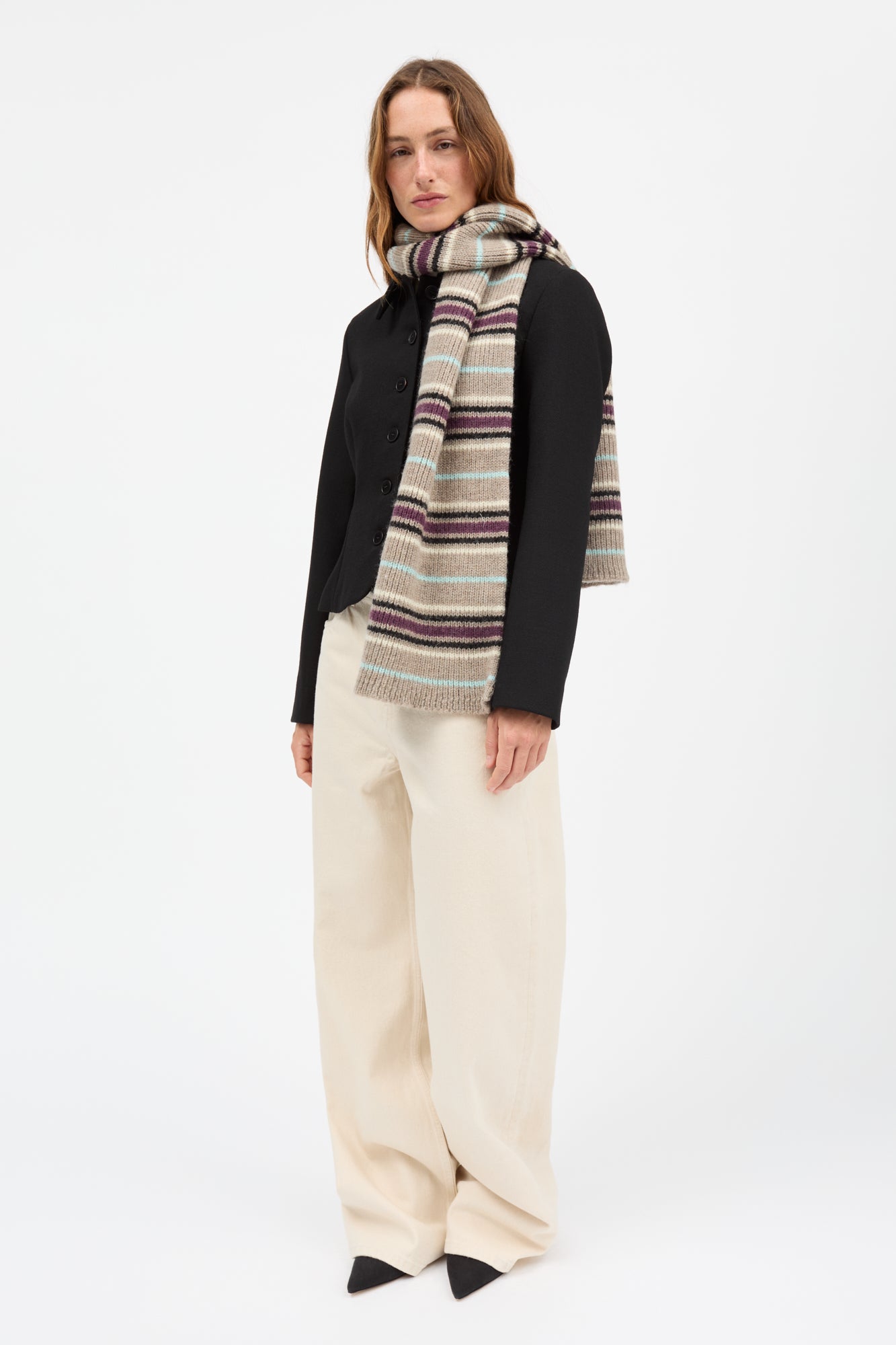 Skall Studio Laura scarf Scarf Brown mélange/Multi
